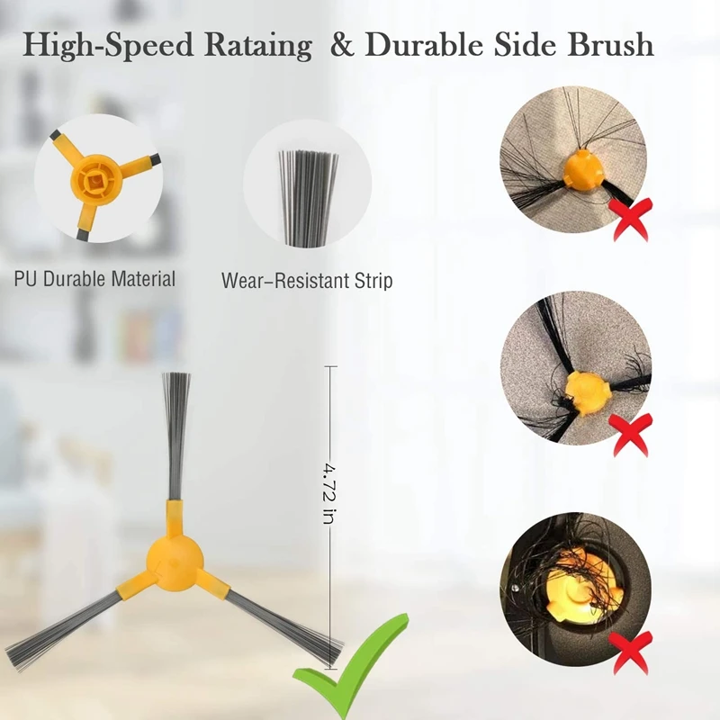 

Replacement Parts Kit for Tesvor M1 Robot Vacuum Cleaner 1 Main Brush, 2 Mop Cloth, 6 Filters, 8 Side Brushes, 1 Tools