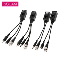 10 pairs bnc to rj45 passive video power audio balun transceiver for hd ahdtvicvi cctv camera