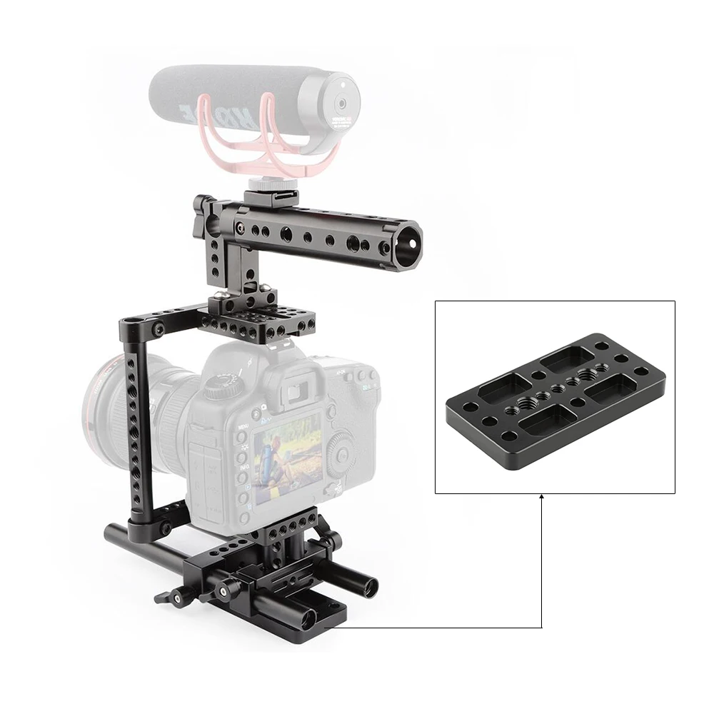 

CAMVATE Universal Cheese Plate/Tripod Mounting Plate With 1/4" & 3/8" Mounting Holes For DSLR Camera Cage Rig Support System New