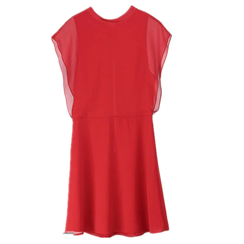 Доллары led шифон чистый цвет приталенное платье без рукавов женский слово в