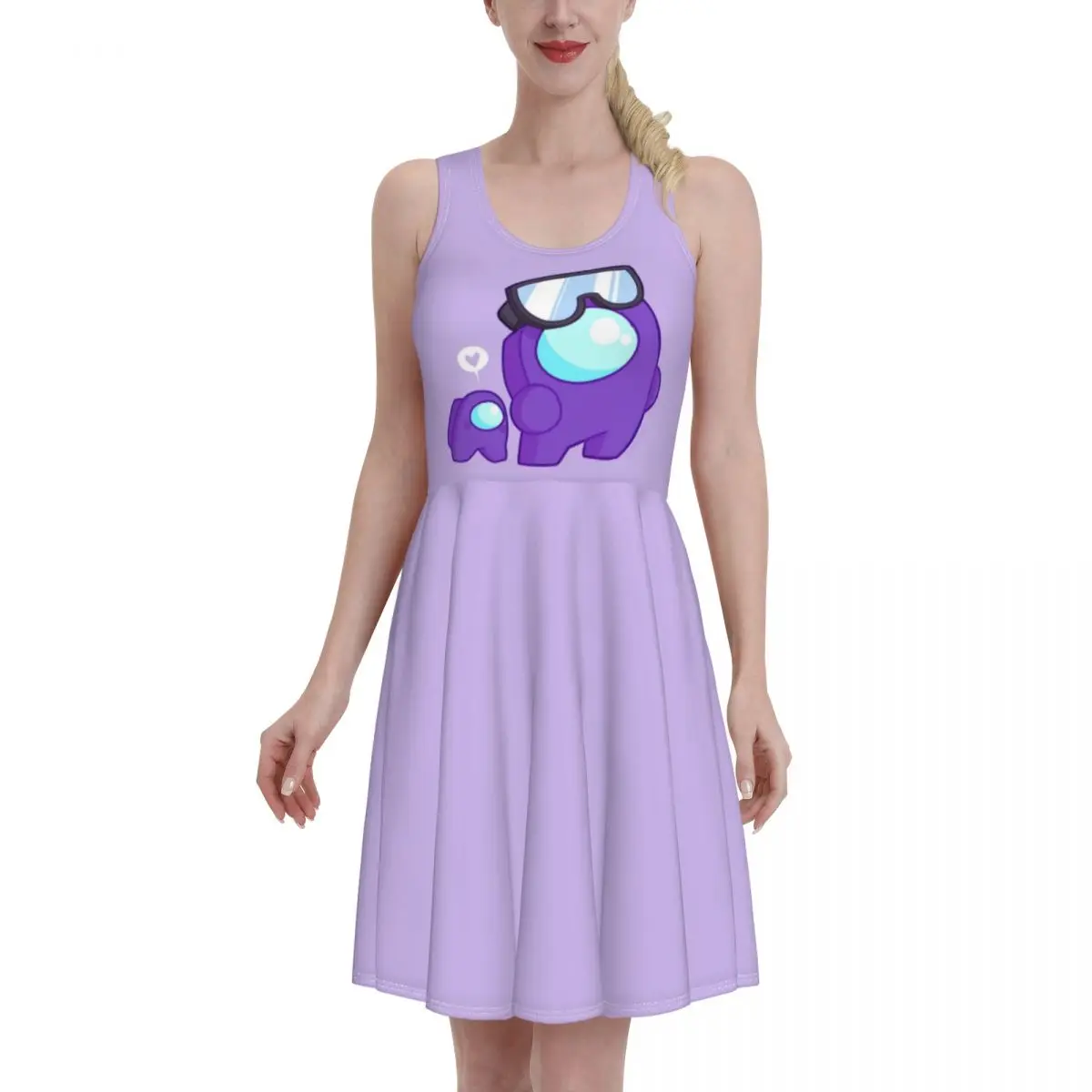 

Impostor Sus Sussy Amogus Women Dresses Summer 2021 Sexy O Neck 3D Video Game Print Beach Dress Sleeveless Mini Dress