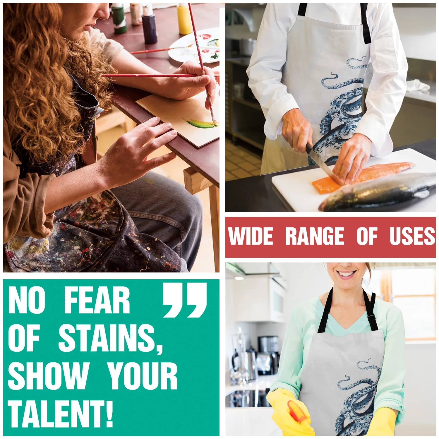 Осьминог Ктулху Кухонные фартуки Барбекю нагрудник фартук для приготовления