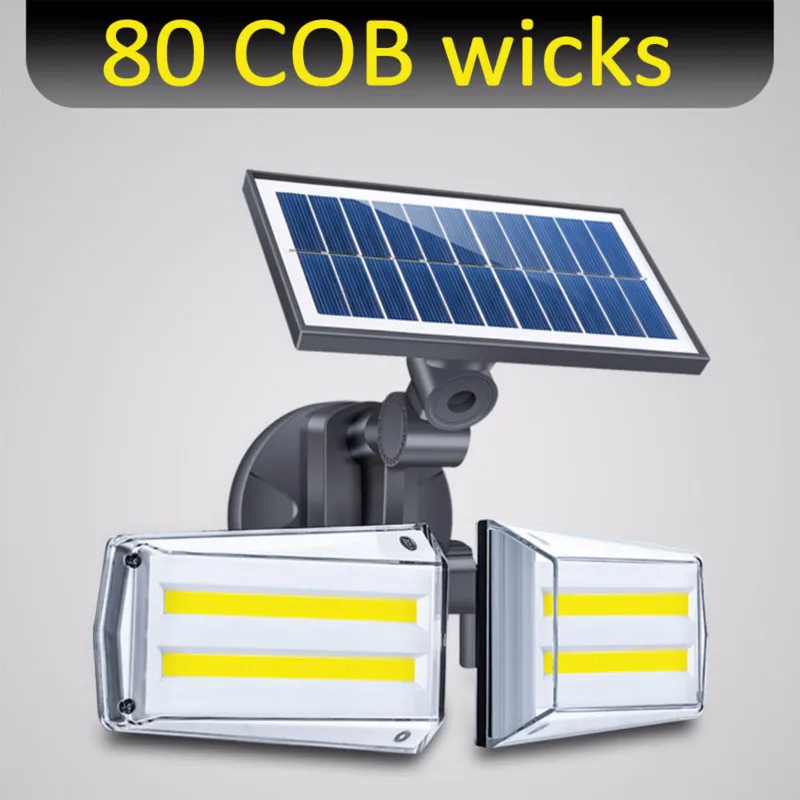 20 Вт 42LED/80COB двусторонний солнечный светильник IP65 водонепроницаемый настенный светильник радиолокационный СВЧ индукционный светильник roatable наружный садовый светильник