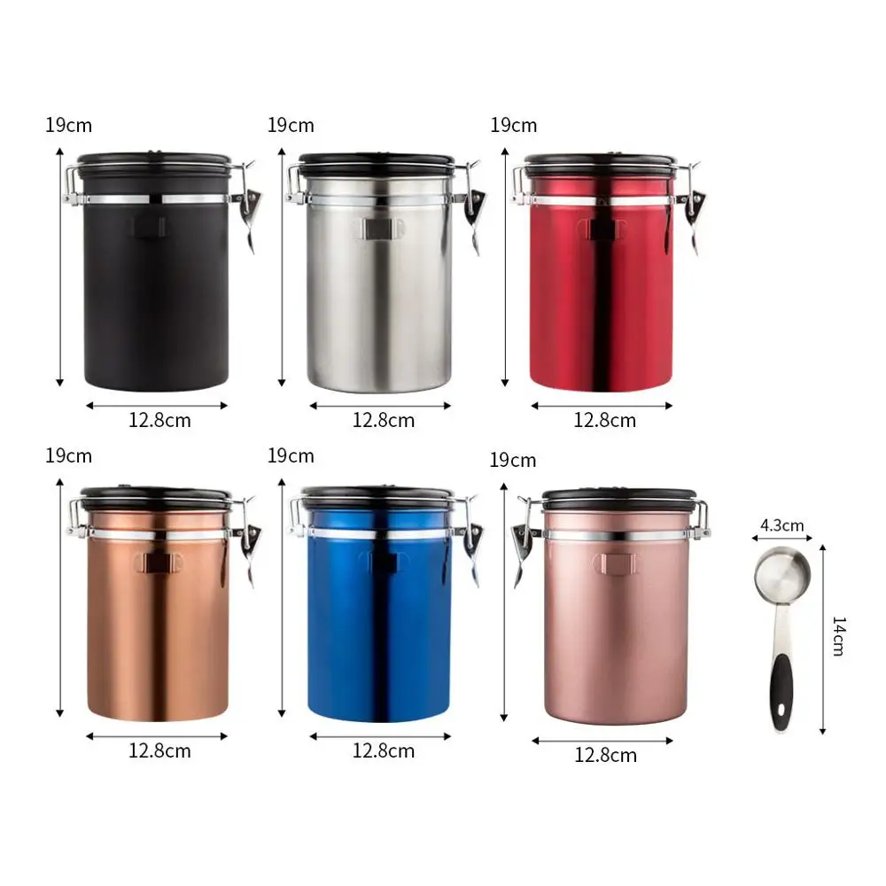 1.8L нержавеющая сталь контейнер для кофе канистра герметичная кофейная банка с