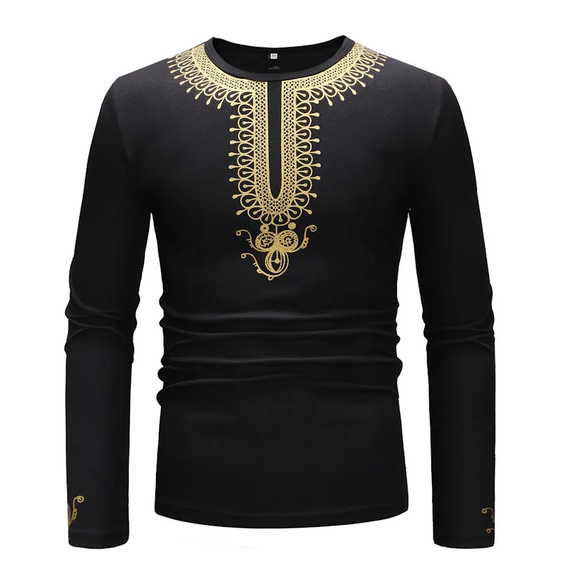 

Men African Clothes Dashiki T Shirt Men 2022 Brand Slim Fit Long Sleeve Tee Shirt Homme Streetwear Casual Africa Clothing XXL
