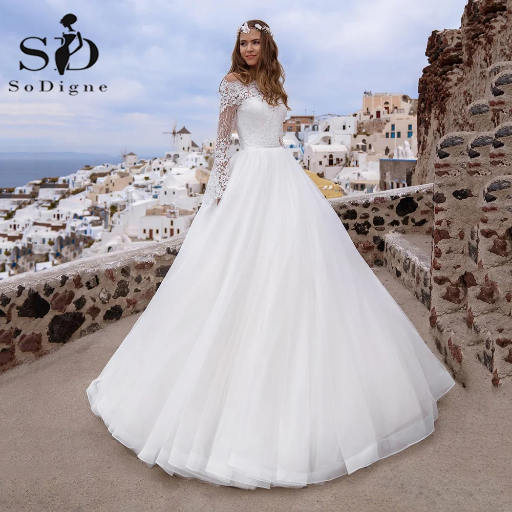 

Женское свадебное платье с длинным рукавом, в стиле бохо