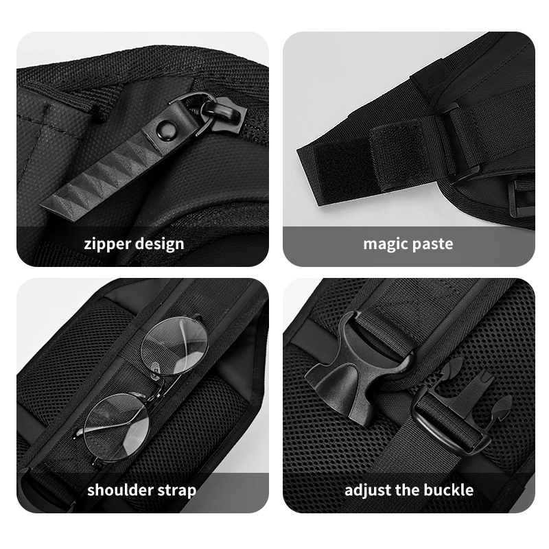 

New men's waist bag cool casual one-shoulder messenger bag multifunctional small lightweight chest bag running fitness bag