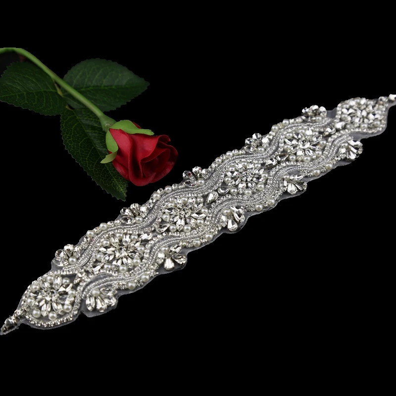 11 &quotхрустальные стразы жемчужная Свадебная аппликация отделка для свадебных