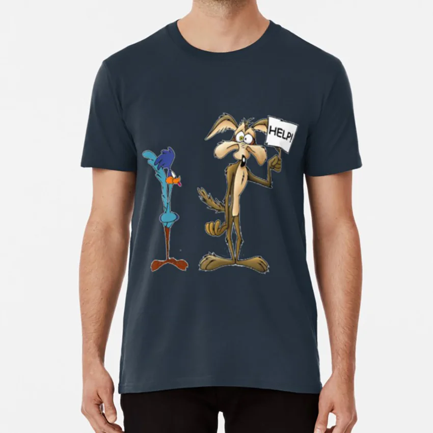 Roadrunner футболка roadrunner wile coyote мультфильм забавная быстрая птица|Мужские футболки| |