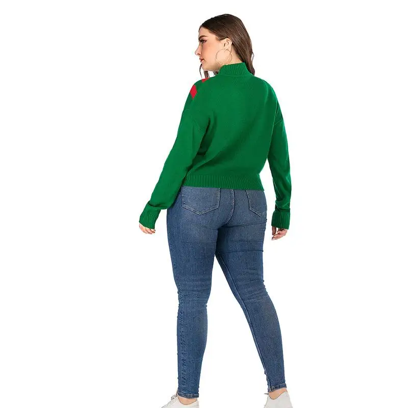 XL-4XL 2019 Autumn Large size Women Knitted Sweaters Winter Casual Loose Turtleneck Sweater Lady Plus Knitting Tops | Женская одежда