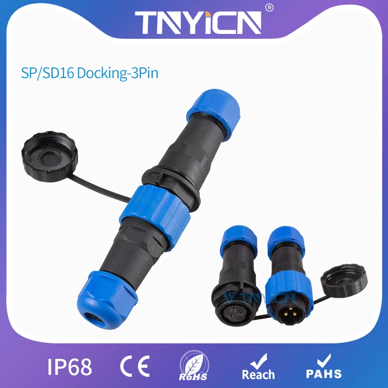 Led Строка Коннектор SP/SD16 Докинг-3 контактный Кабель Авиационный разъем и гнездо Питания Коннектор IP68 Водонепроницаемый on.