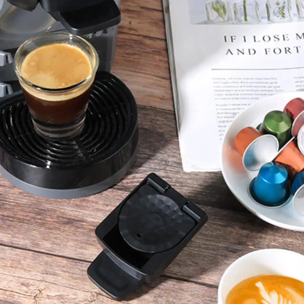

Coffee Capsule Conversion Adapter for Nespresso Compatible with Dolce Gusto Food-Grade Stainless Steel With Dosing Ring