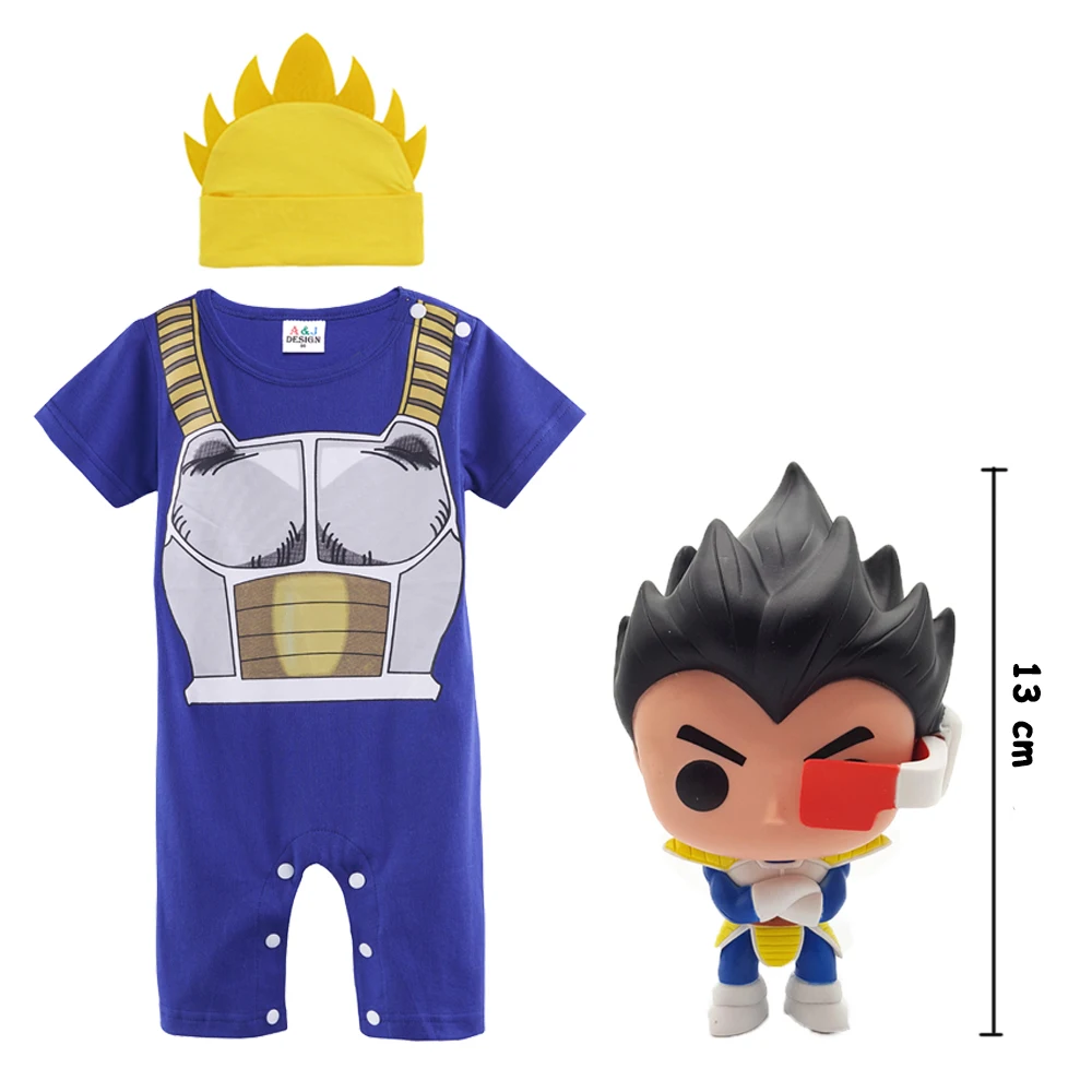 Blue Vegeta-1 Для маленьких мальчиков Дракон комбинезоны с узором "Мяч" костюм детской Гоку пикколо Косплэй комбинезон, спортивный костюм+ игрушка для малышей, Рождественская одежда в подарок - Цвет: Blue Vegeta-1