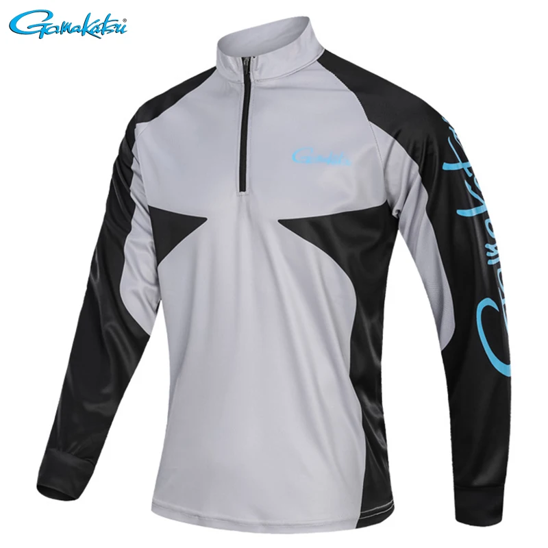 Gamakatsu рыболовные рубашки с длинным рукавом для мужчин спорта на открытом воздухе