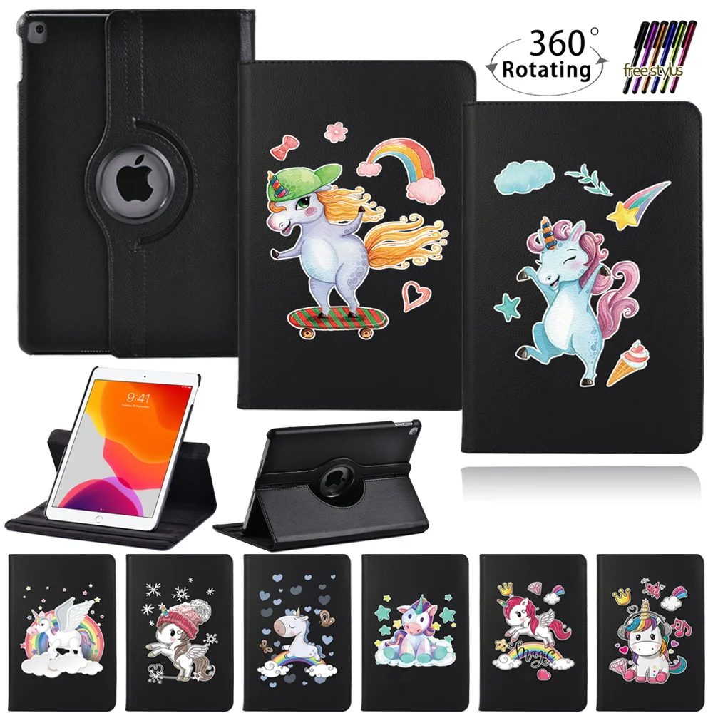 

For IPad 10.2 2021 Case Cover for IPad 9 Cute Unicorn Pattern Case 9th Generation 360 Degree Rotating Leather Smart Stand Cover