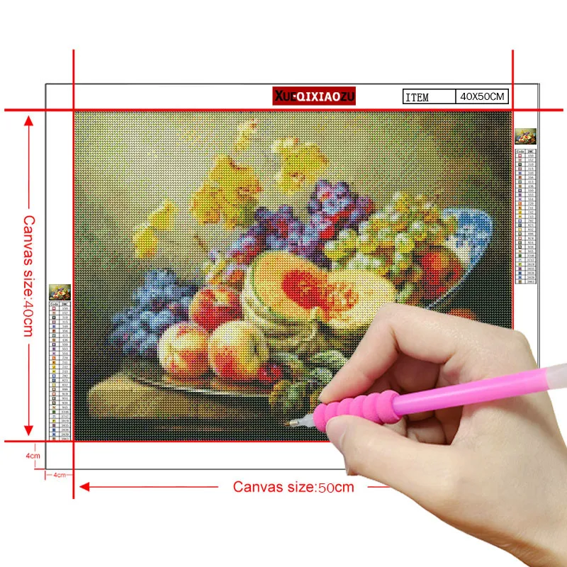

CraftArtGo 5D DIY Diamond Embroidery Fruits Full Square Round Rhinestone Mosaic Painting Cross Stitch Flowers Diamond Kit