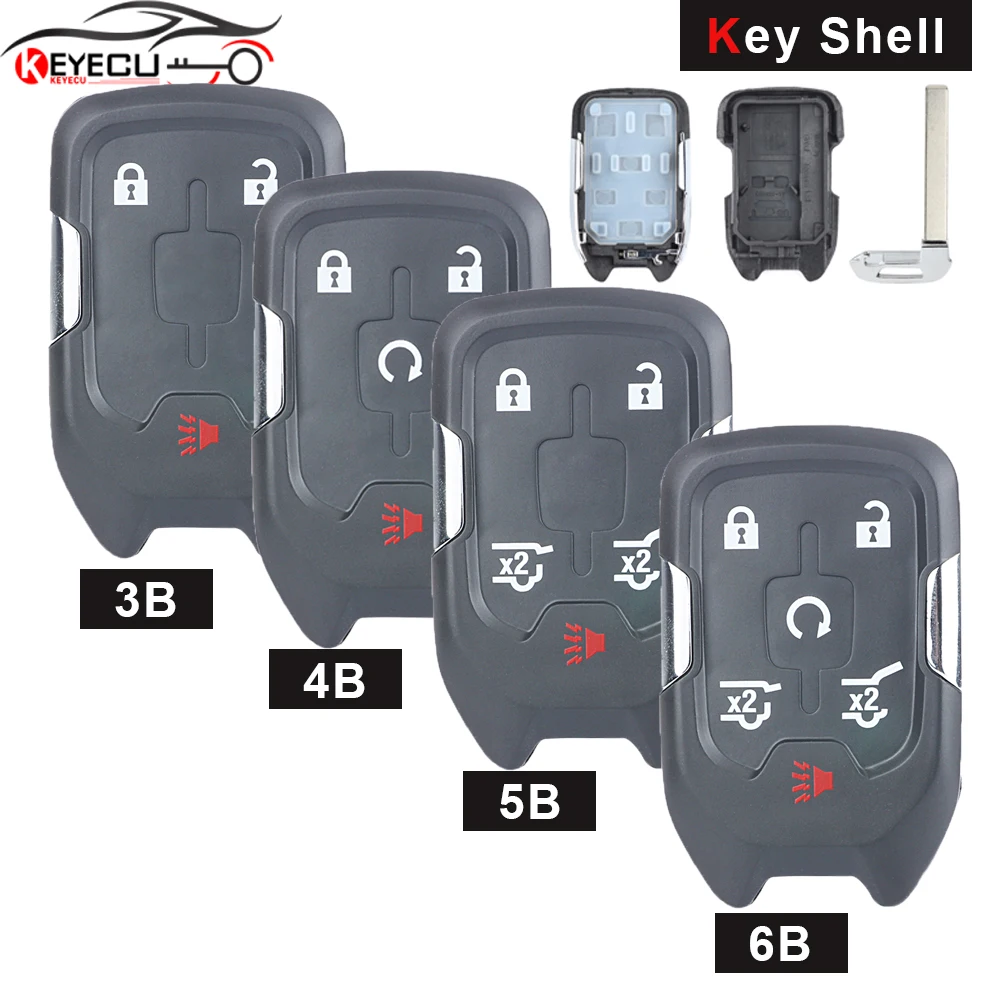 KEYECU 3/4/5/6 Кнопка Smart Prox дистанционный ключ чехол корпус на брелок для Chevrolet