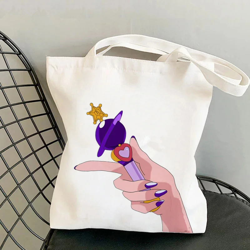 

Shopper Meow Sailor Saturn Lip Rod Kawaii Bag Harajuku women Shopping Bag Canvas Shopper Bag girl handbag Bag Shoulder Lady Bag