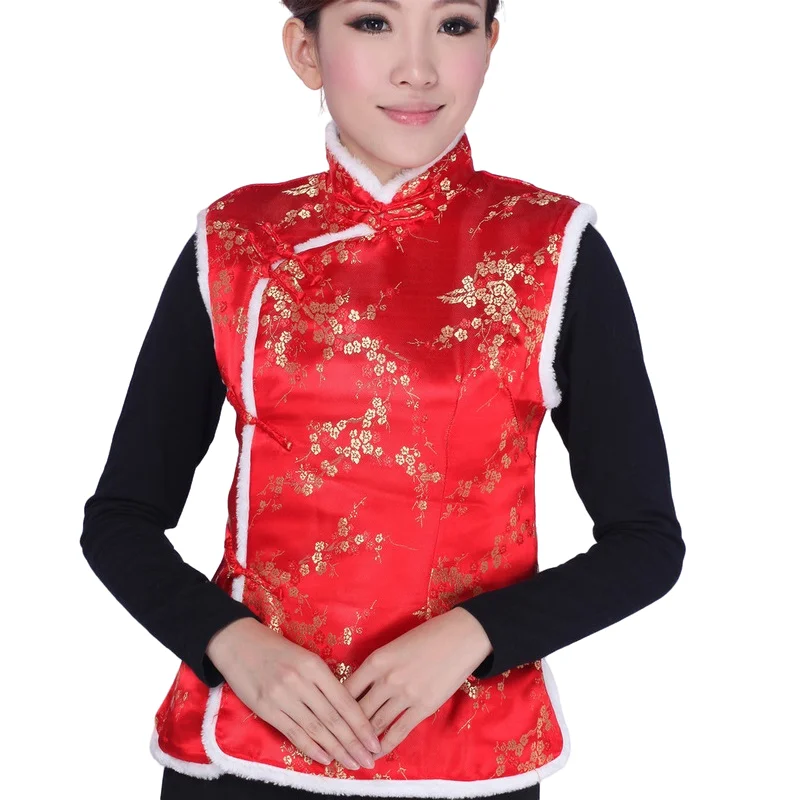 

Chinese Traditional Women Vest Festival Women Waistcoat Size S M L XL 2XL 3XL