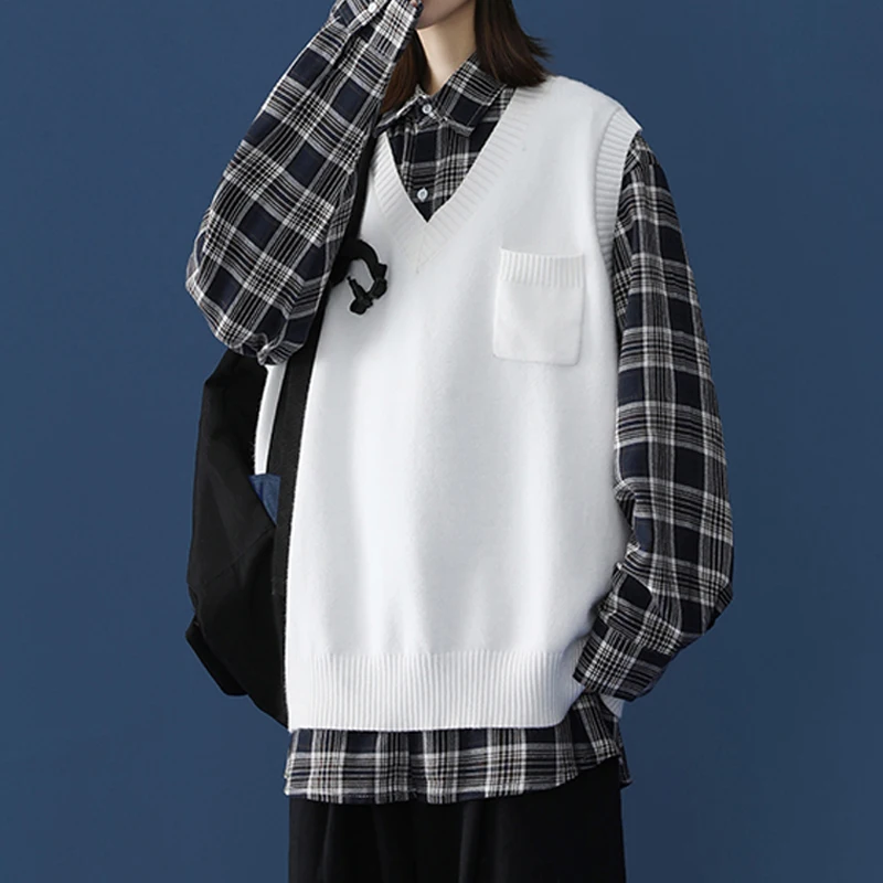 

Women Sweater Vest Autumn Winter Sleeveless Sweater O-Neck Knitted Poullover Vest Female Jumper Pull Femme