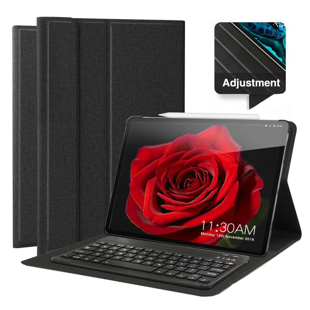 Чехол из искусственной кожи с Bluetooth клавиатурой для iPad Pro, 11 дюймов, A1934, A80, A2013, a1989, магнитная противоскользящая Крышка для планшета Apple - Цвет: Black