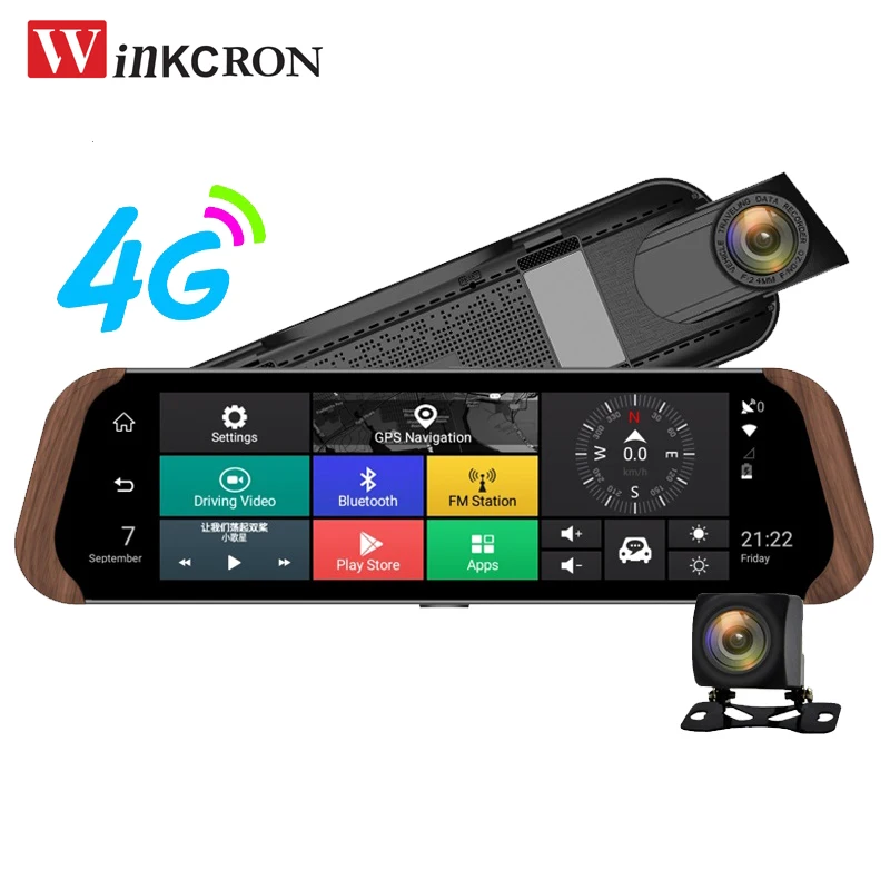 Автомобильный видеорегистратор на зеркало заднего вида 10 дюймов 4G камера Android 5 1