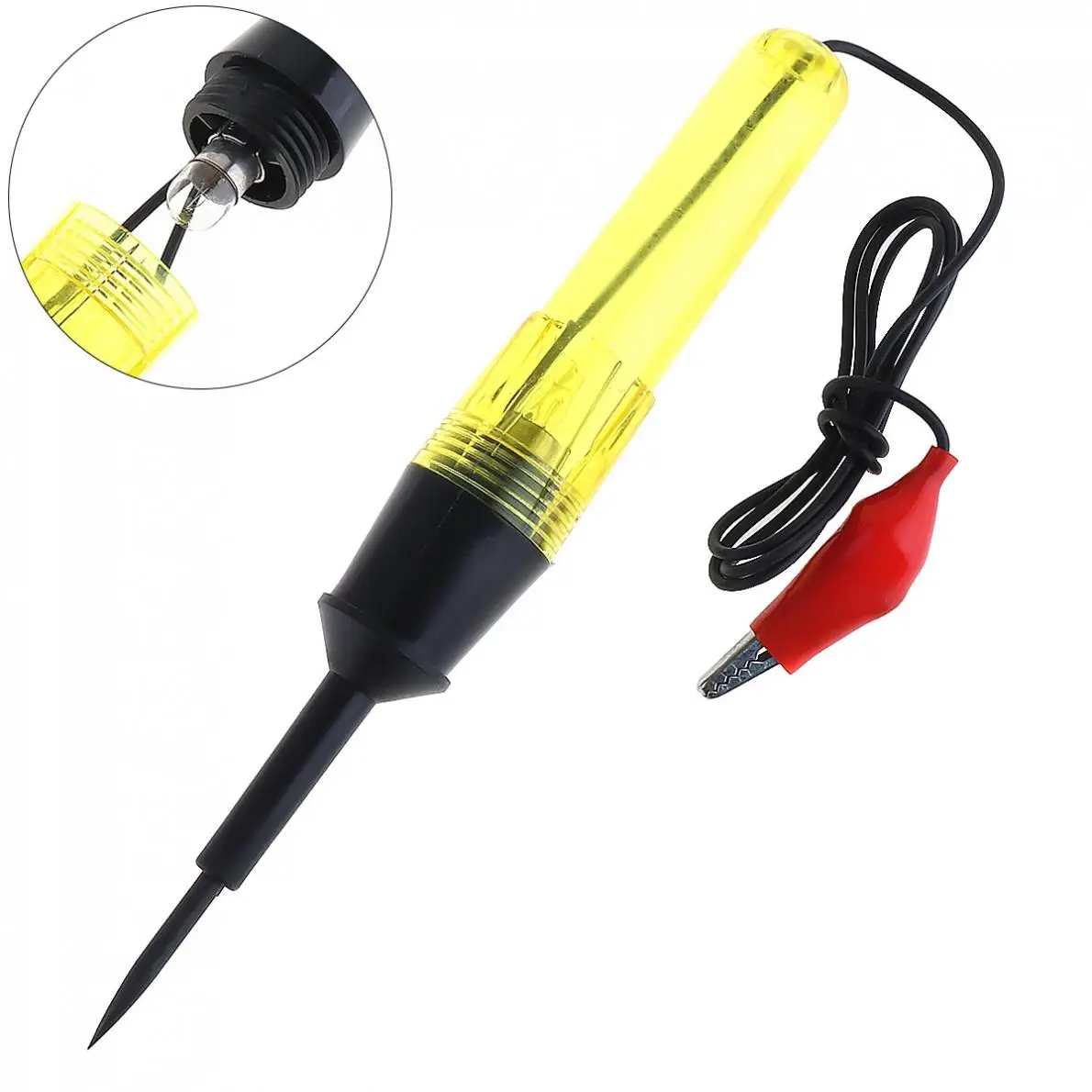 

6V-24V Long Pen-type Electric Pen Voltage Circuit Tester with Probe And Clamp Light Bulb Automobile Maintenance Tools for Cars