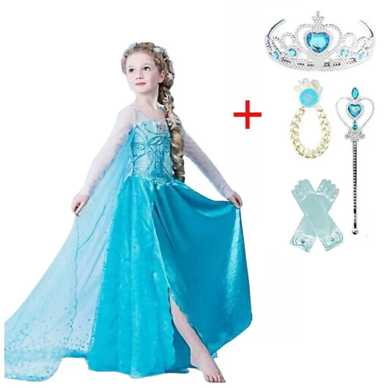 Snow Dress For Girls Princess Carnival Costume Halloween Party Cosplay Queen Accessory Set Children Clothing Vistido | Детская одежда и