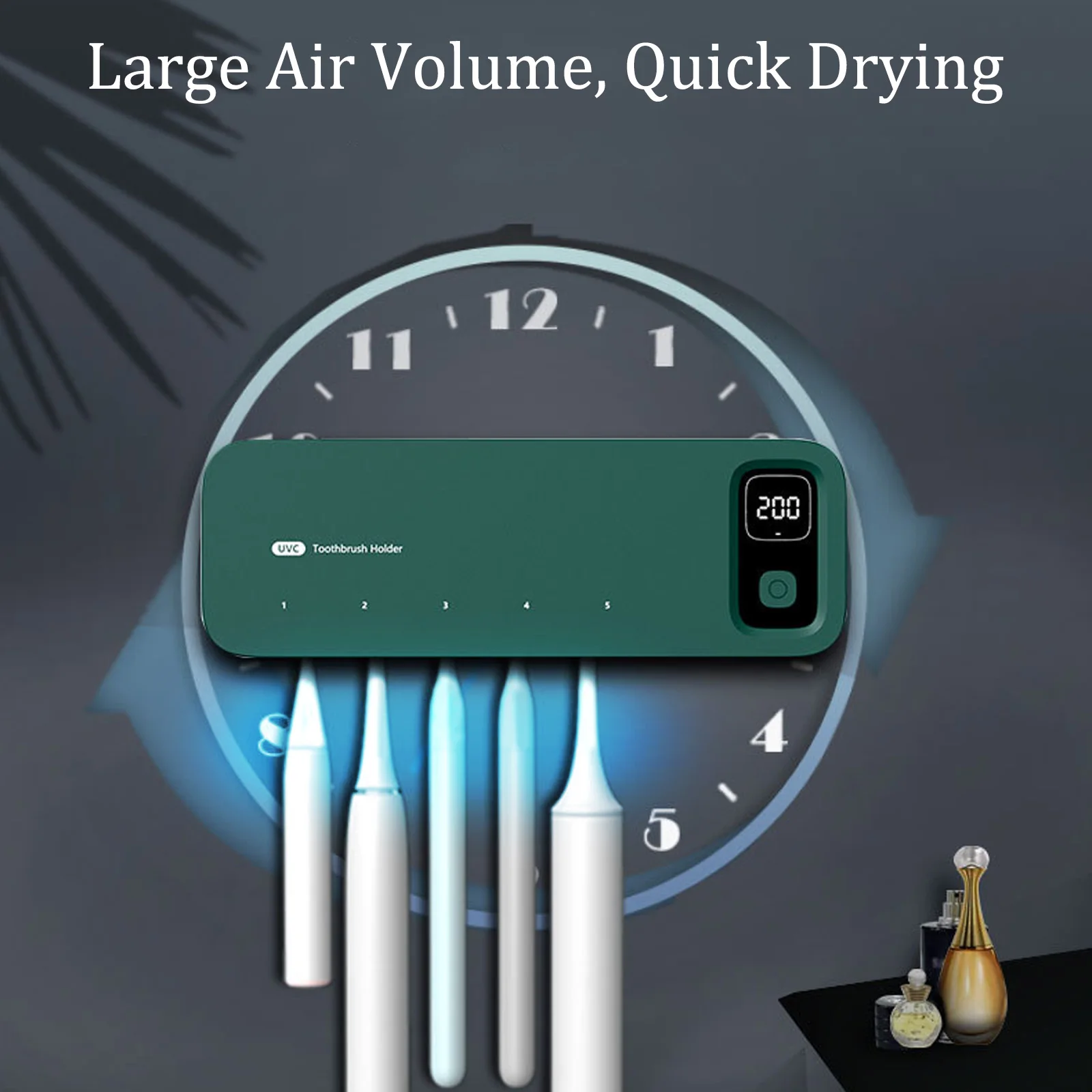 УФ стерилизатор зубных щеток настенный Быстросохнущий перезаряжаемый держатель