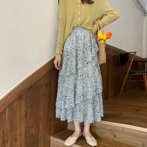 Летняя новая юбка HziriP 2020 для женщин, Повседневная офисная юбка с цветочным принтом и высокой талией для свежей девушки, универсальные модные женские юбки