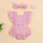 Комбинезон Pudcoco, для девочек, из двух предметов, розовый, с квадратным вырезом, без рукавов, с открытой спиной и бантом, летний