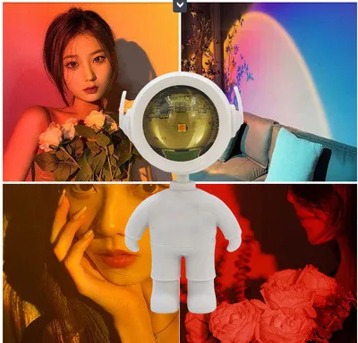 

Проекционная лампа С закатом, ночник с радужной атмосферой светильник с закатом для спальни, украшение для комнаты, фоновая настенная насто...