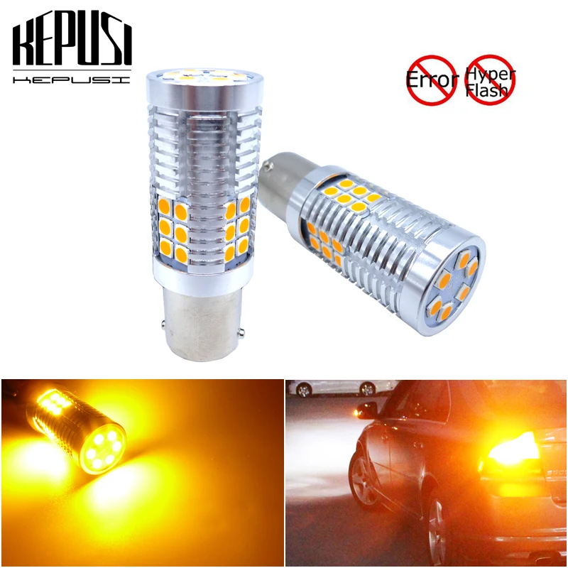 

2x BAU15S PY21W BA15S P21W 7507 1156 LED Bulbs led Turn Signal Light Bulb No Hyper Flash Amber Yellow DC12-24V Canbus