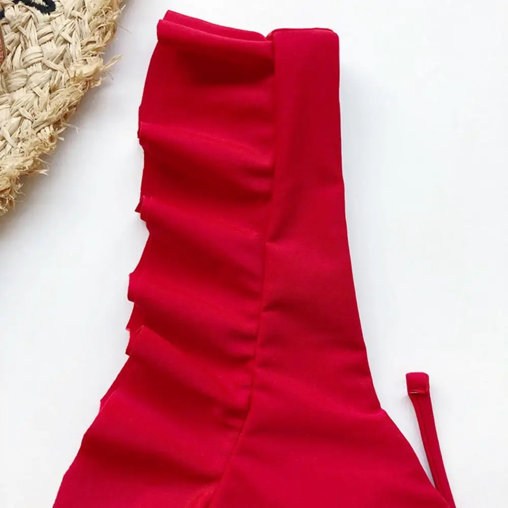 

Swimwear Women Padded Ruffle Bandage Bikini Sexy Solid Push Up Beach Wear Swimsuit Women Low Waist Bathing-Suit Swim Bikini Set
