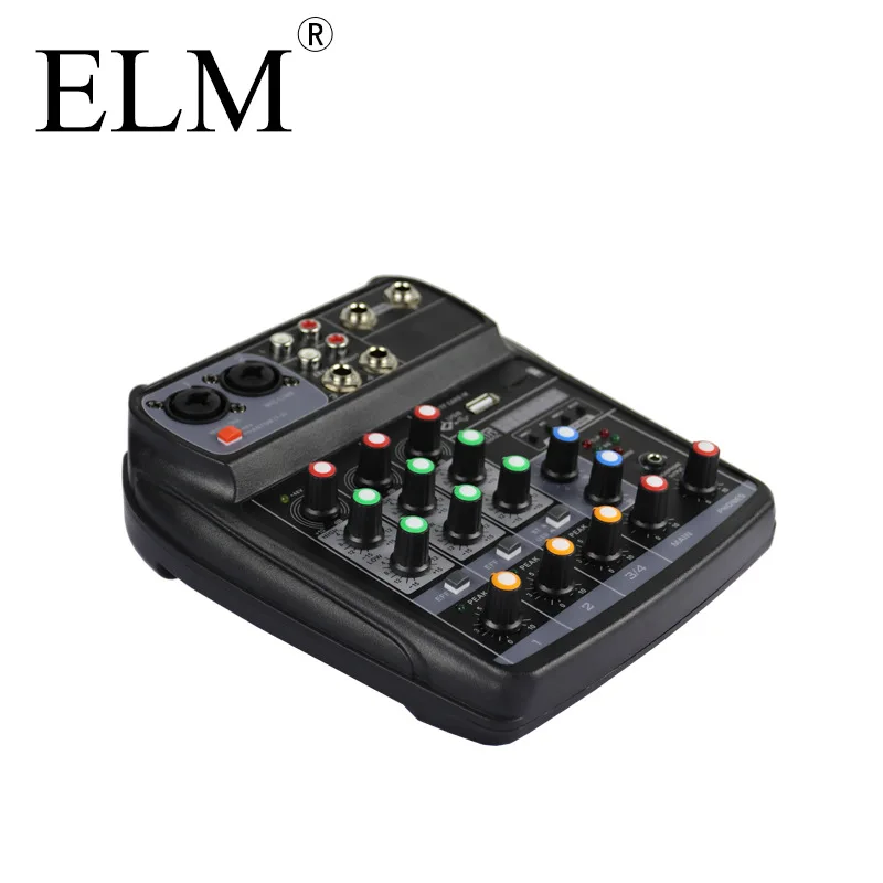Аудио миксер ELM для караоке микшерный пульт компактный звуковой карты цифровой BT