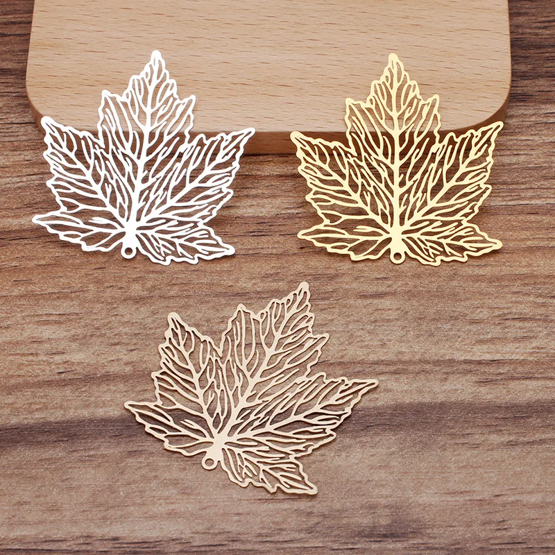 10 шт. подвеска в виде листьев из латуни 45 х43 мм|gold filigree|for jewelry makingfor |