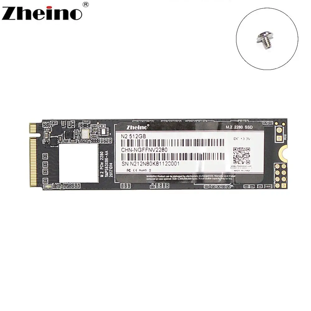 Zheino M.2 PCIe SSD N2 512 ГБ NVMe 2280 мм для ноутбука Внутренний твердотельный жесткий