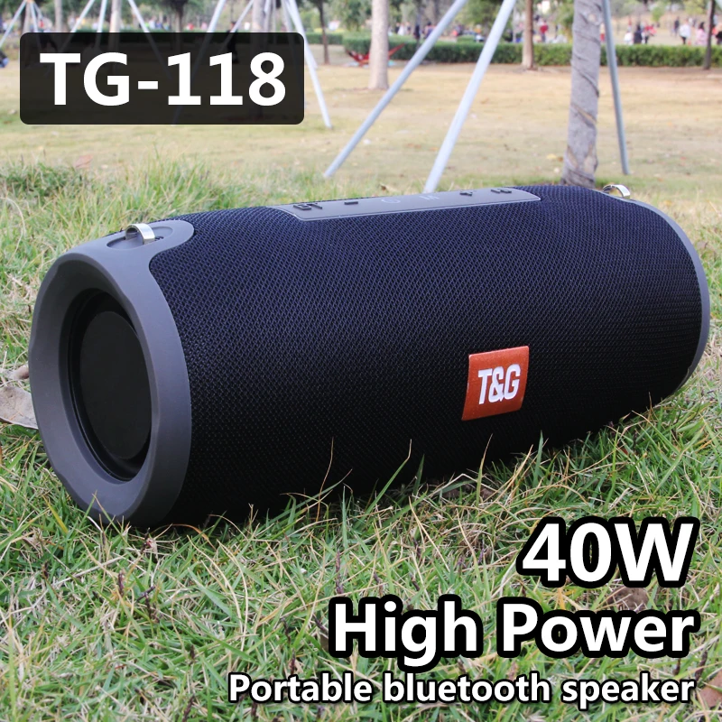 

Bluetooth-Колонка TG118, 40 Вт, беспроводная, с сабвуфером, FM/TF/AUX