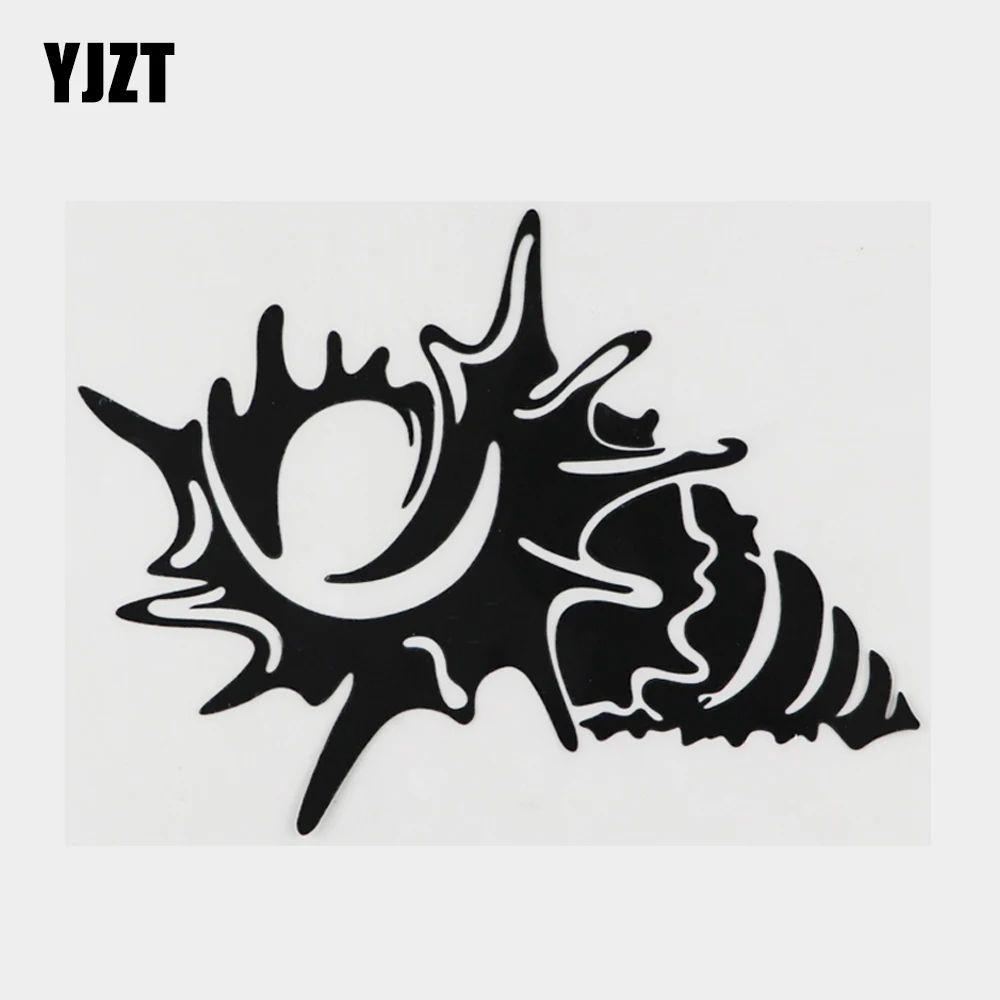 

YJZT 13,6 см × 10,2 см Виниловая наклейка на автомобиль с морскими ракушками и животными, черная/Серебристая Наклейка 18A-0549