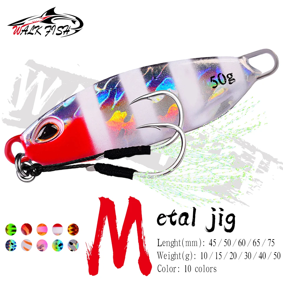 

WALK FISH 10-50G Metal Jig Casting Lead Fish Sinking Fishing Baits Spoon Hard Bait Jigging Lures Pesca Pike Isca Fishing Tackles