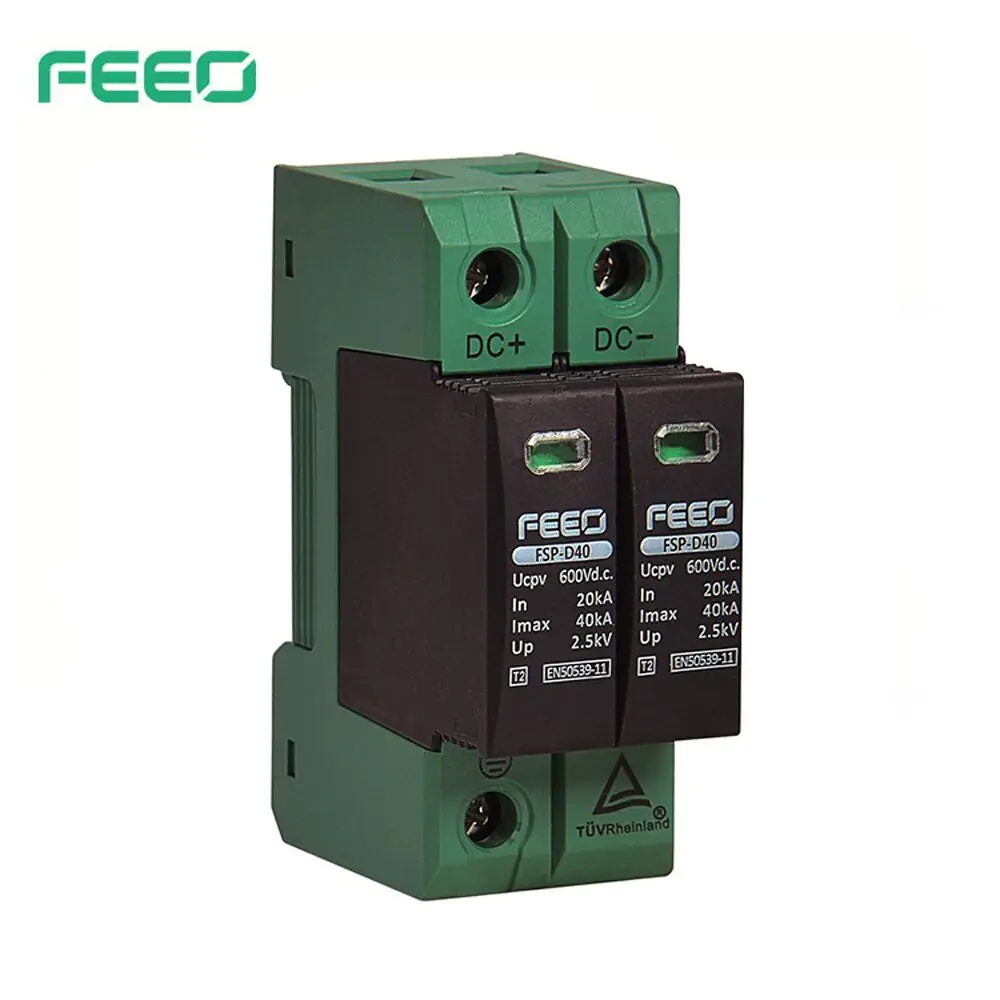 Защитное устройство от перенапряжения FEEO SPD DC 2P 800V 20KA ~ 40KA House для защиты TUV & CE