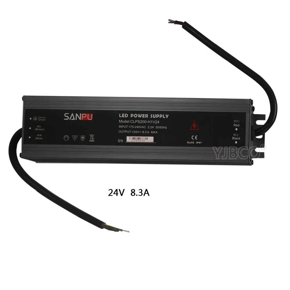 

24VDC 60W 100W 150W Ultra-thin waterproof led power supply IP67 2A 4A 6A 8A led Driver for led strip light lamp