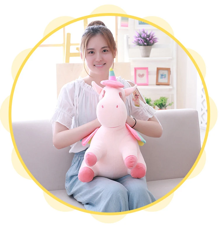 Kawaii Единорог, плюшевая игрушка, мягкая игрушка единорог, мягкие куклы 25-55 см, животные, лошадь, игрушки для детей, девочек, рождественские подарки на день рождения