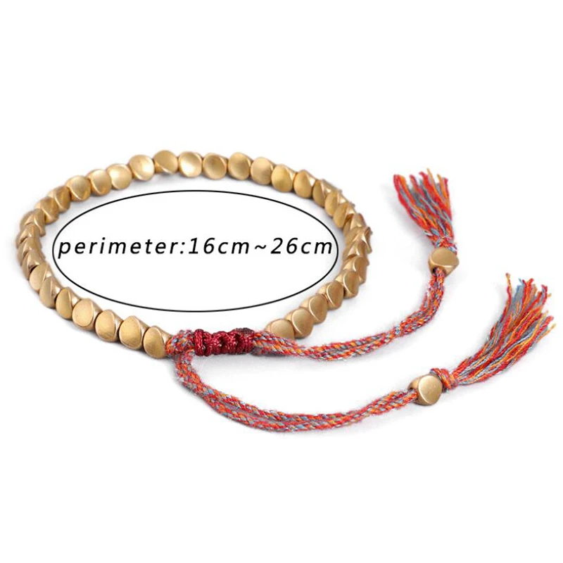 

Tibetan Braided Knitting Copper Beads Lucky Rope Bracelet Bangle Unisex Jewelry