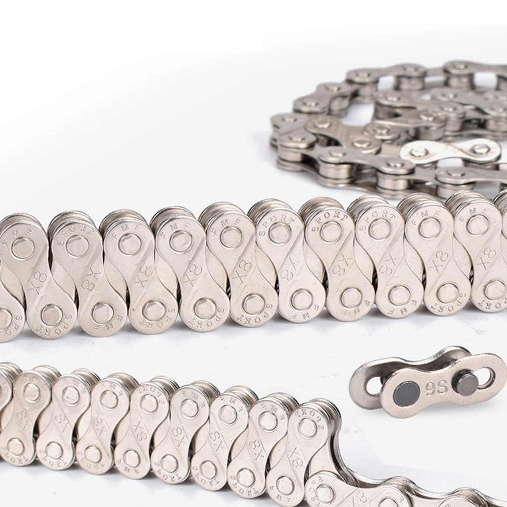 

Sports Bicycle Chain 8/24 9/27 Speed Steel 116 Links MTB Road Bike Half Hollow Chains Cycling Equipment Accessories