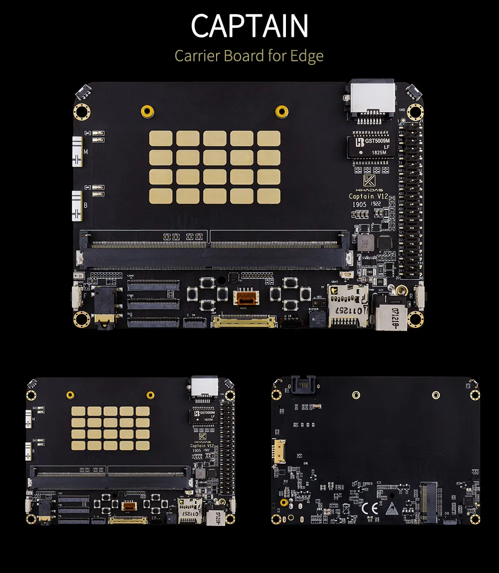 Smartfly Khadas Captain Carrier Board для Edge Rockchip RK3399 ARM SBC/одноплатный компьютер 4 Гб LPDDR4 поддержка Linux Ubuntu