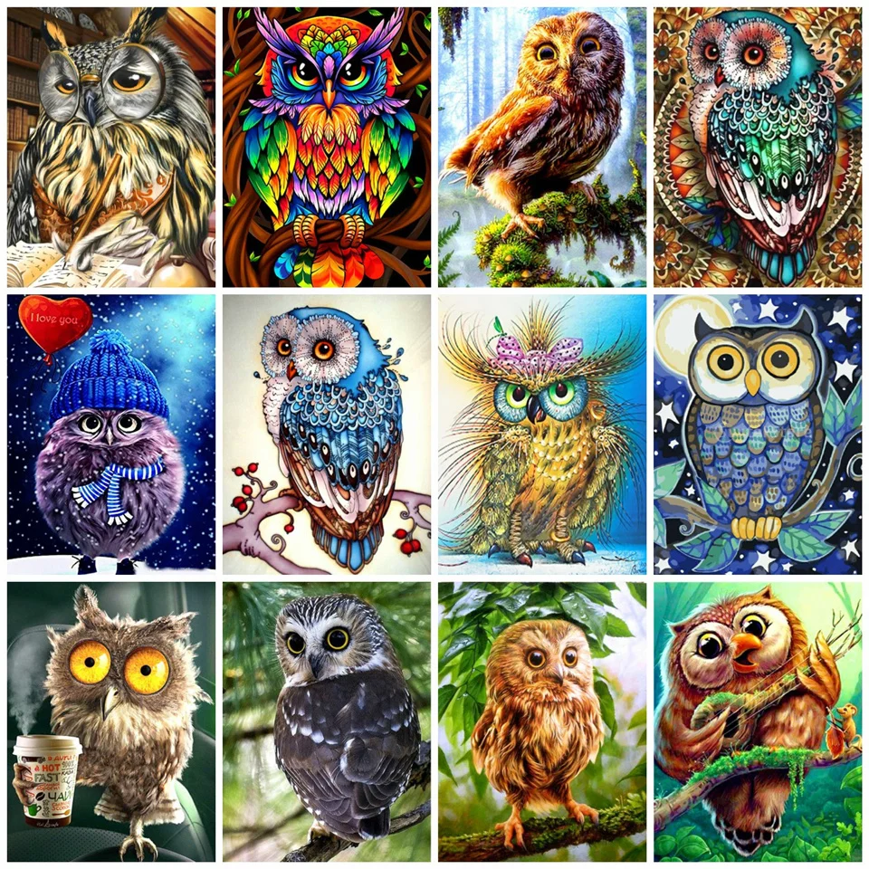 CraftArtGo 5D DIY Алмазная вышивка Сова полный квадратные Стразы мозаика крестиком на