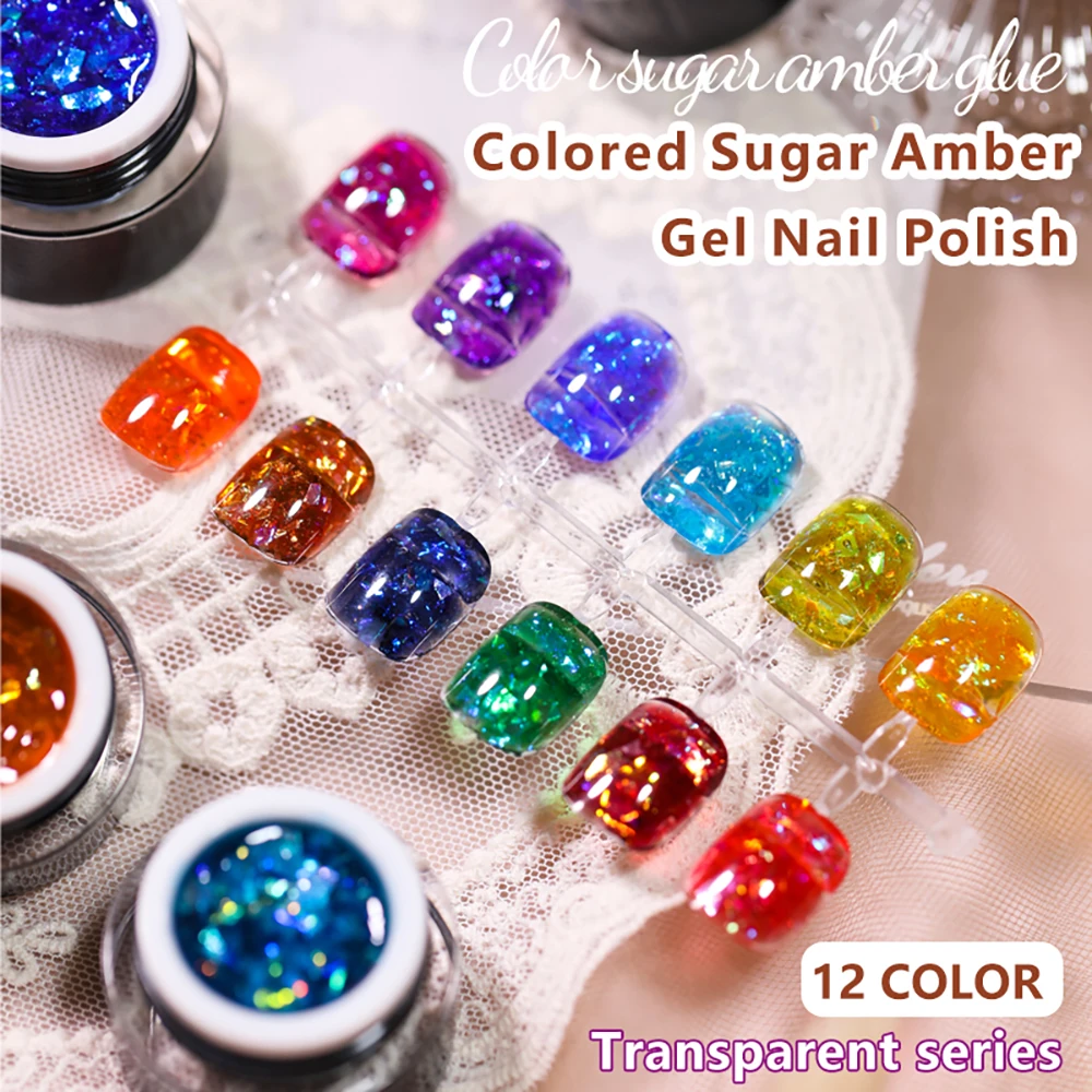 

Vendeeni 10g Colorful Candy Color Gel Nail Polish Transparent UV Soak Off Gel Varnish Jelly Amber Nail Art Gel Lacquer 12 Colors