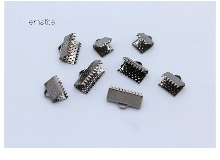 hematite 100p 6 мм 8 мм 10 мм 13 мм посеребренные Позолоченные зажимы для лент зажимы шнур обжимной концевой колпачок наконечник ожерелье браслет соединители поиск пряжки - Цвет: hematite