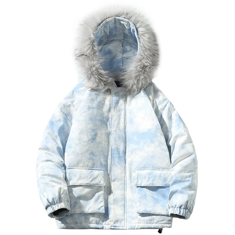 3 Colors Winter Print Ins Parkas Long Sleeve Thick Warm Cotton Jacket Women Men Couples High Street Hooded Coats S-5XL 2020